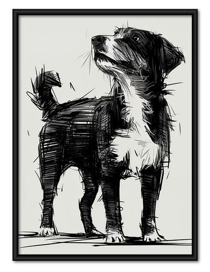 Black and White Dog Companions Wall Art 1