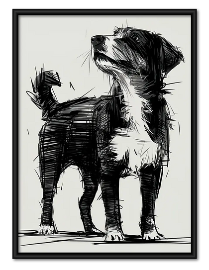 Black and White Dog Companions Wall Art