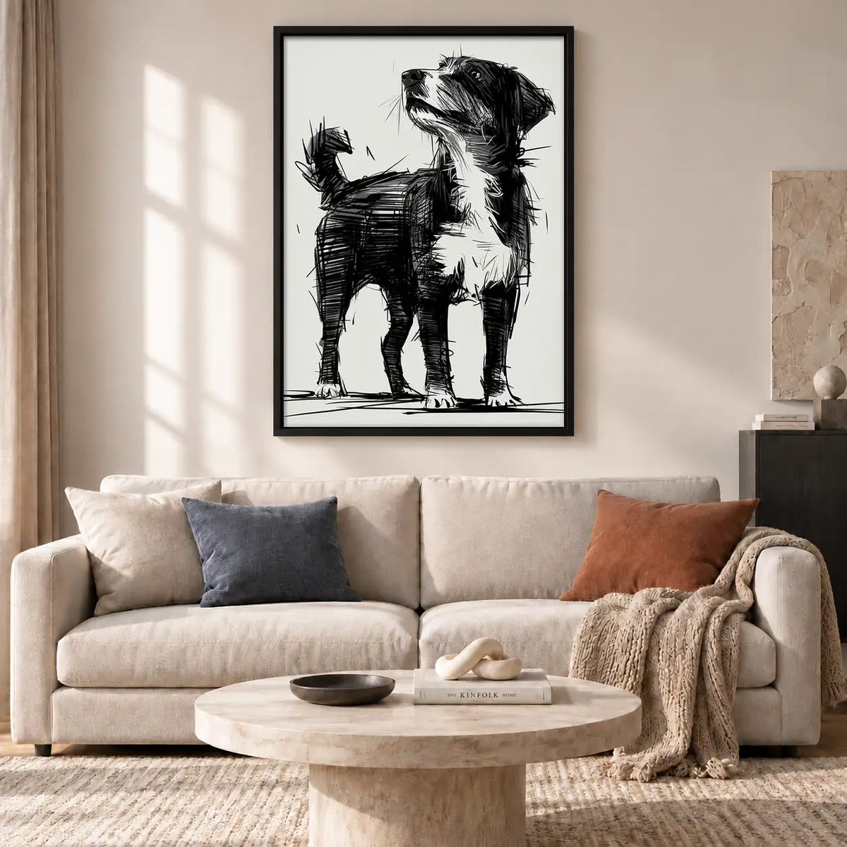 Black and White Dog Companions Wall Art 2
