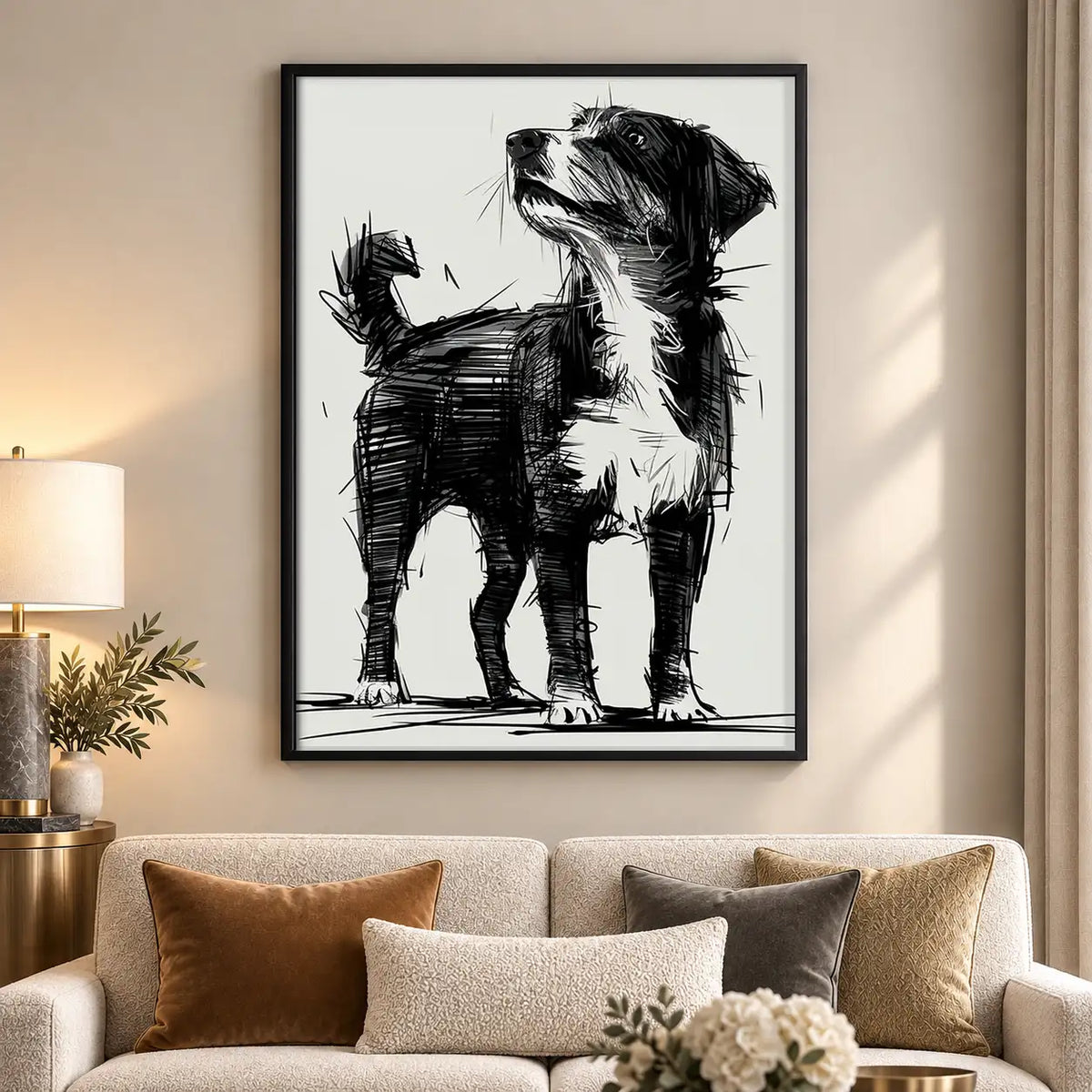Black and White Dog Companions Wall Art 5