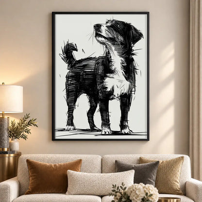 Black and White Dog Companions Wall Art 5