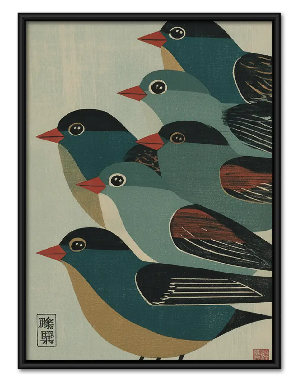 Black Bird Flock Pattern Wall Art 1