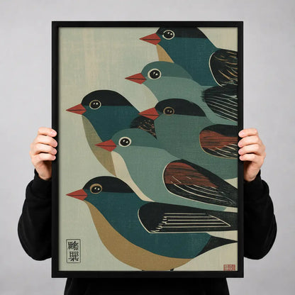 Black Bird Flock Pattern Wall Art 3