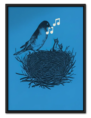 Black Bird Singing from Nest Wall Art