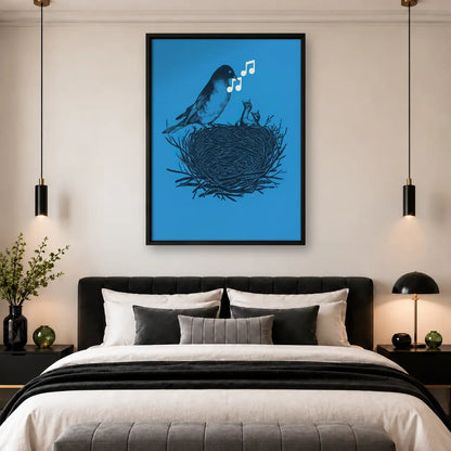 Black Bird Singing from Nest Wall Art 4