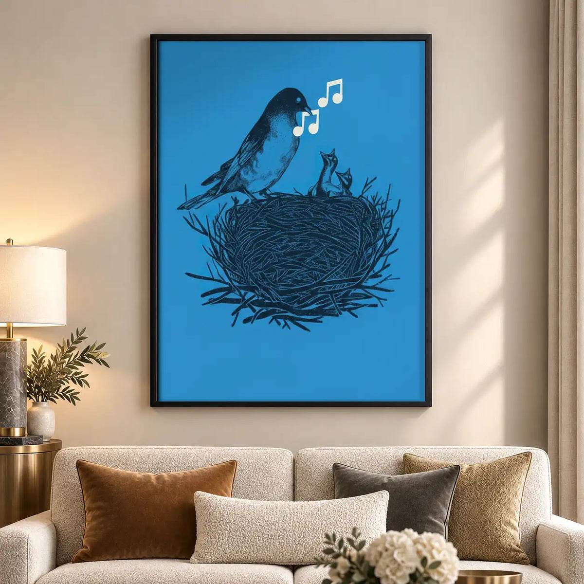 Black Bird Singing from Nest Wall Art 5
