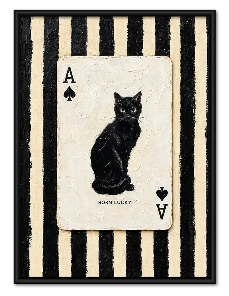 Black Cat Ace Playing Card Wall Art 1