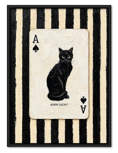 Black Cat Ace Playing Card Wall Art 1