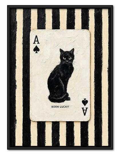 Black Cat Ace Playing Card Wall Art