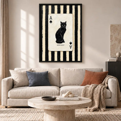 Black Cat Ace Playing Card Wall Art 2