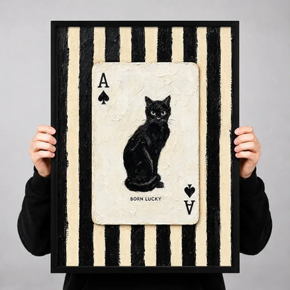 Black Cat Ace Playing Card Wall Art 3