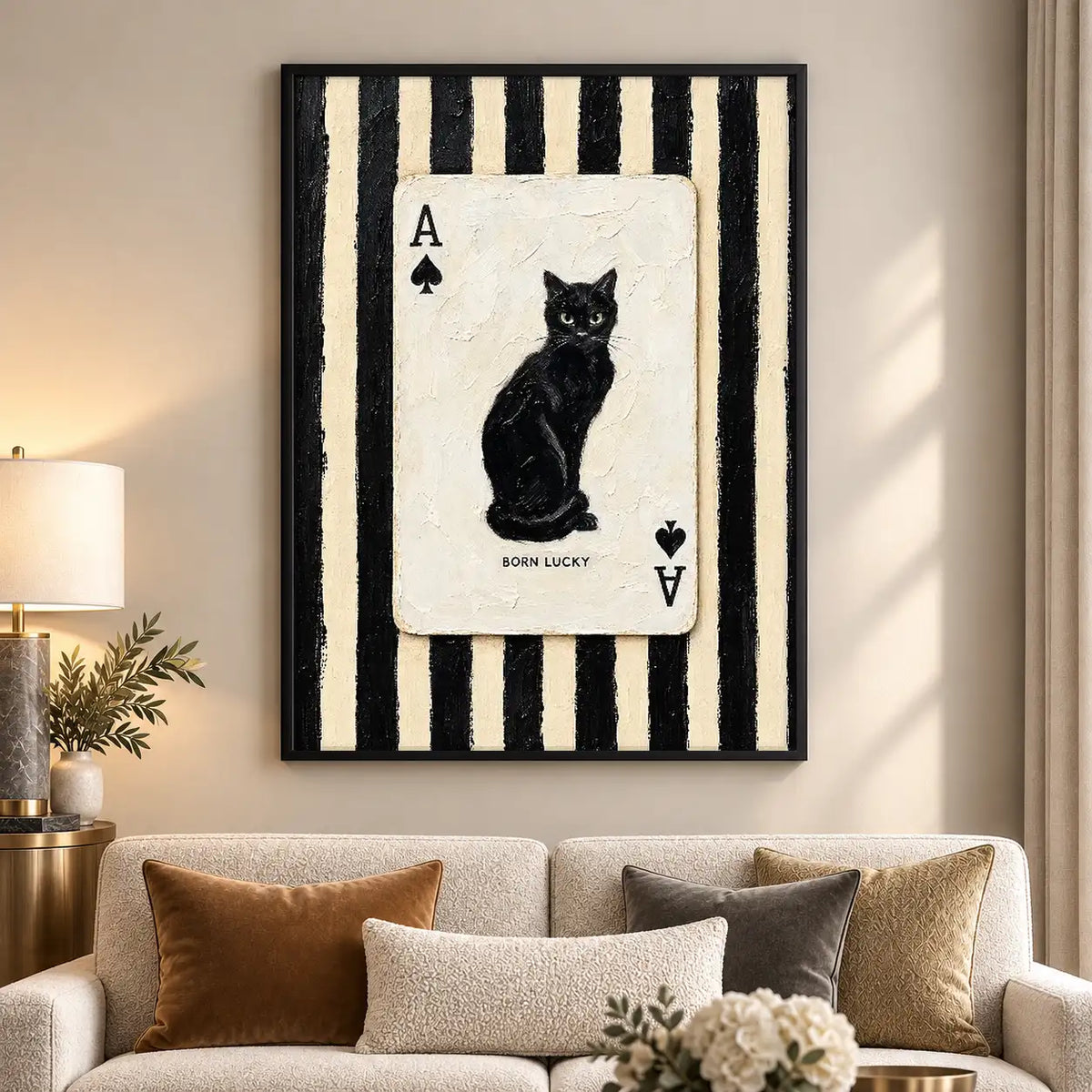 Black Cat Ace Playing Card Wall Art 5