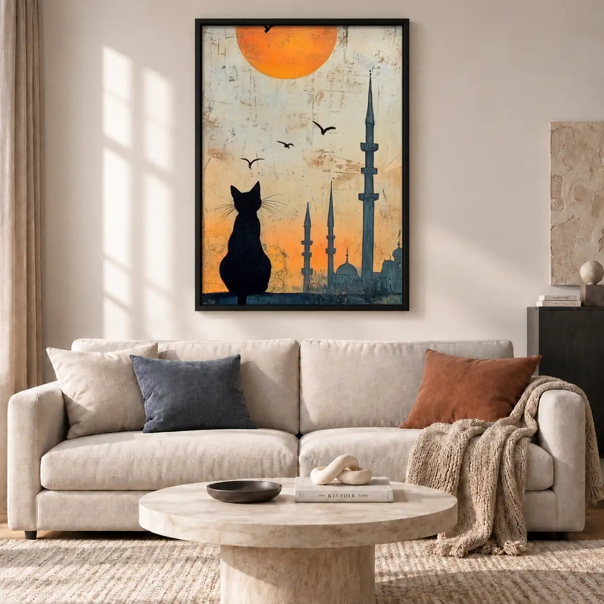 Black Cat and Istanbul Skyline Wall Art 2
