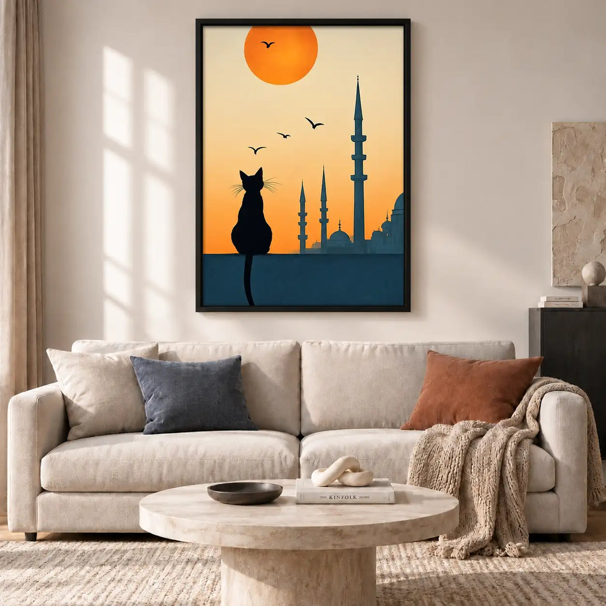 Black Cat and Istanbul Sunset Wall Art 2