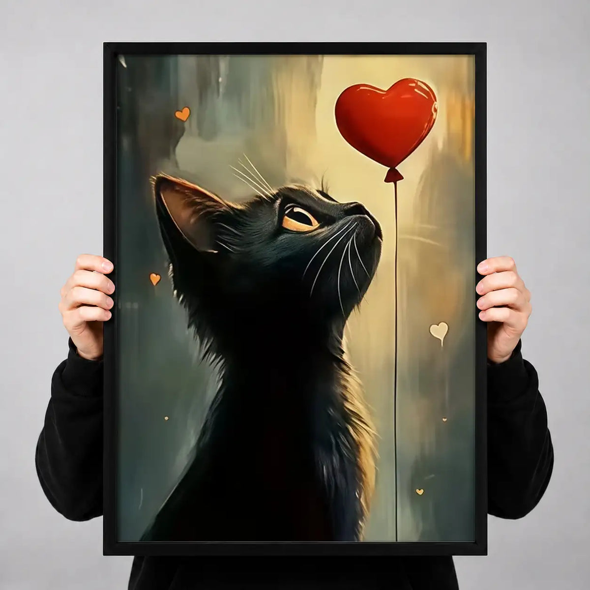 Black Cat and Red Balloon Wall Art 3