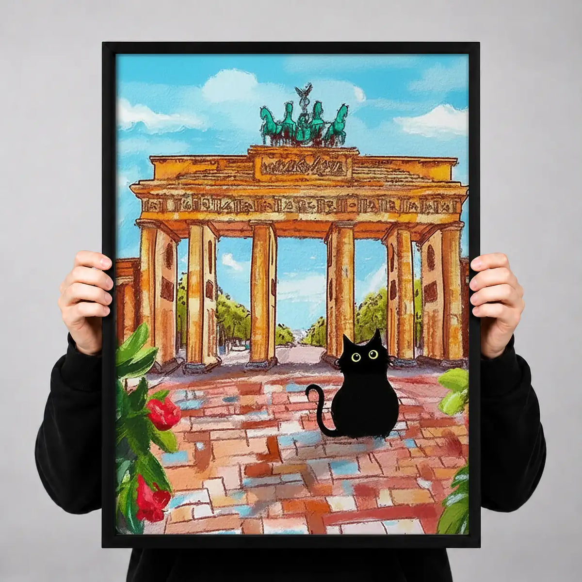 Black Cat at Brandenburg Gate Wall Art 3