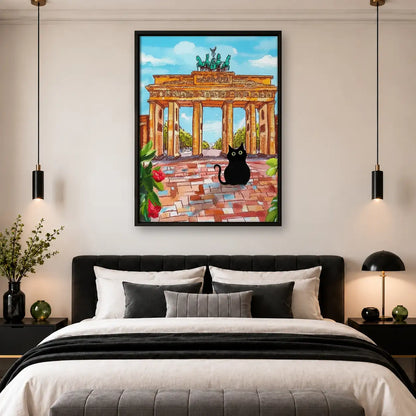 Black Cat at Brandenburg Gate Wall Art 4