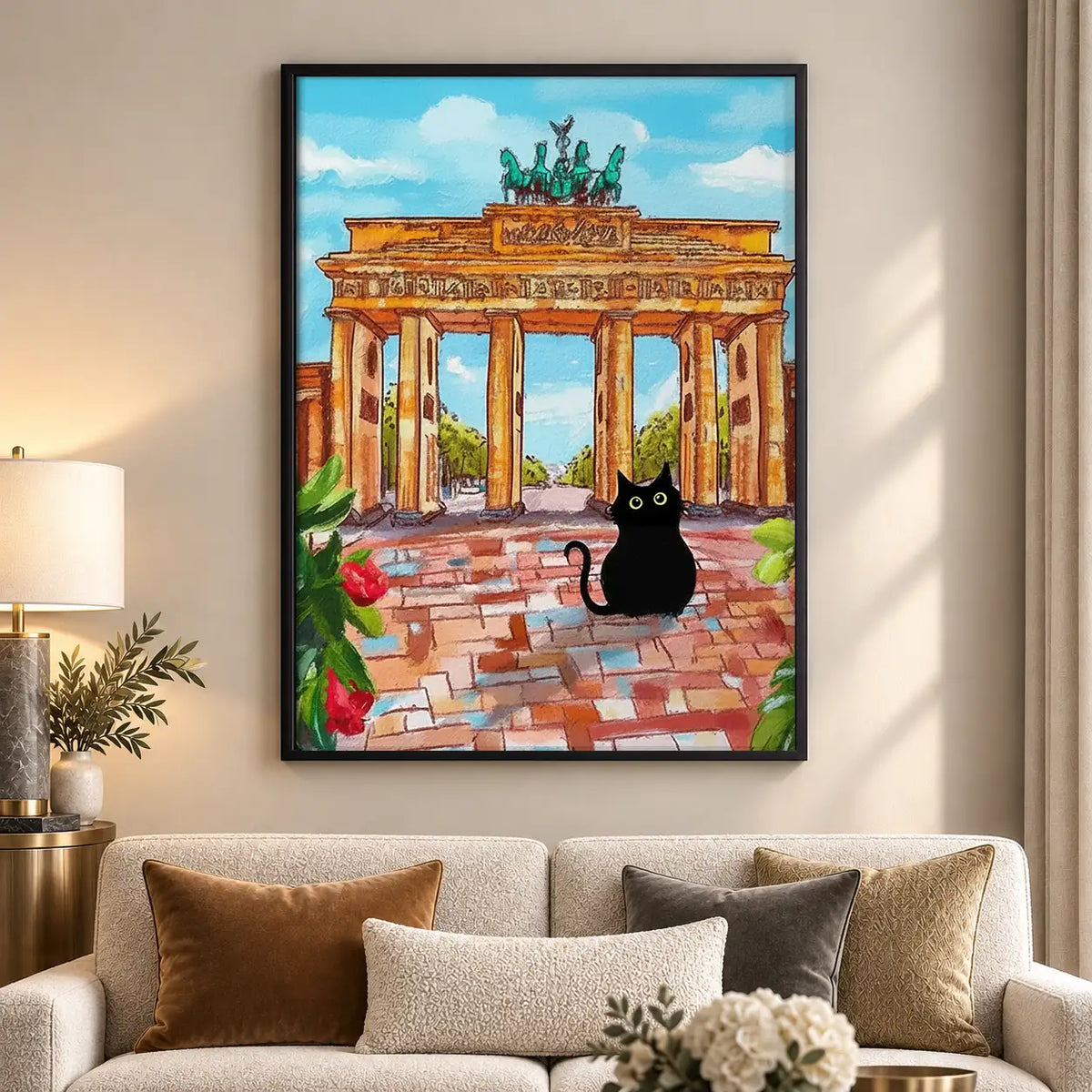 Black Cat at Brandenburg Gate Wall Art 5