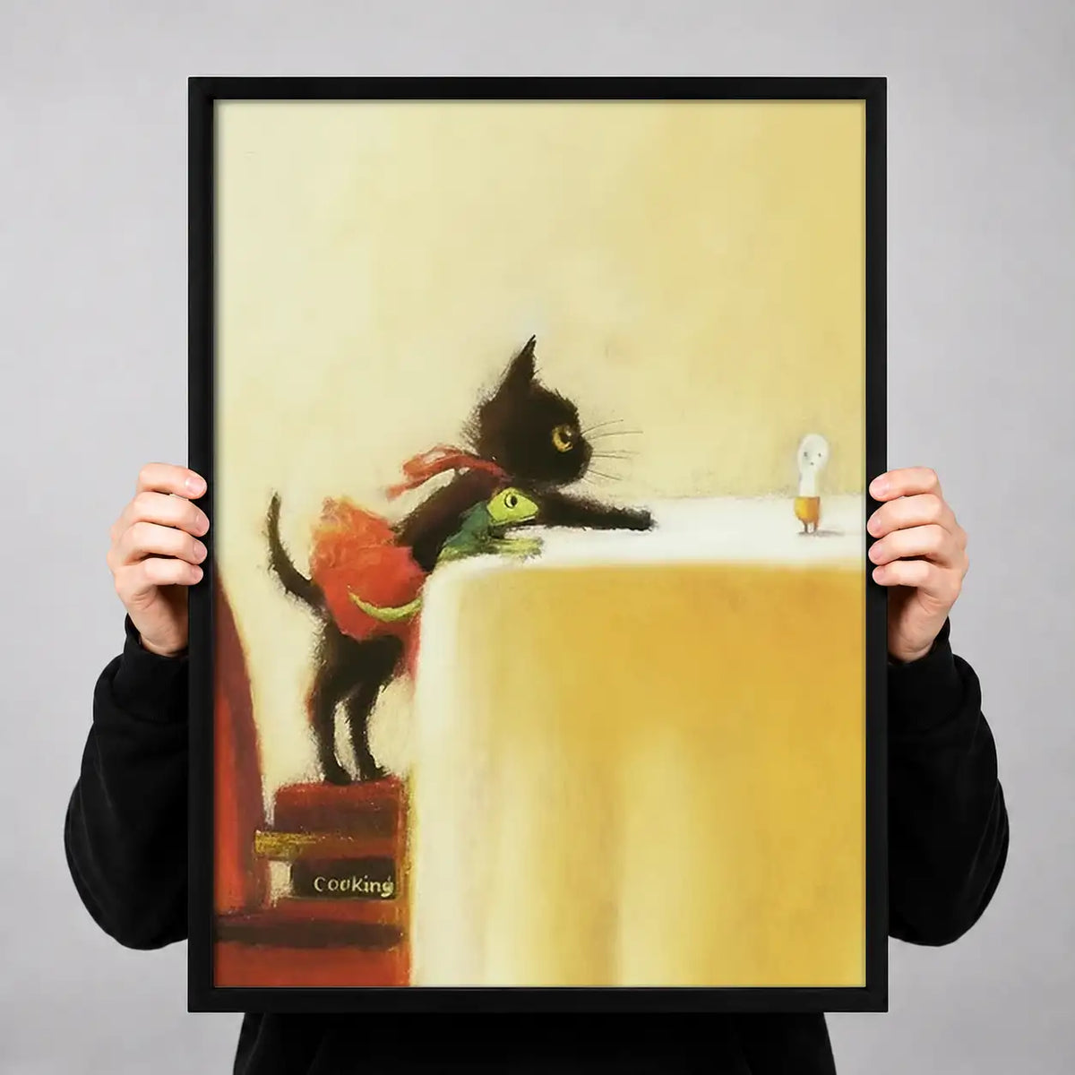 Black Cat at Fine Dining Table Wall Art 3