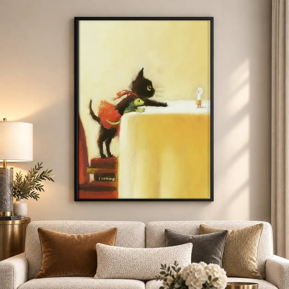 Black Cat at Fine Dining Table Wall Art 5