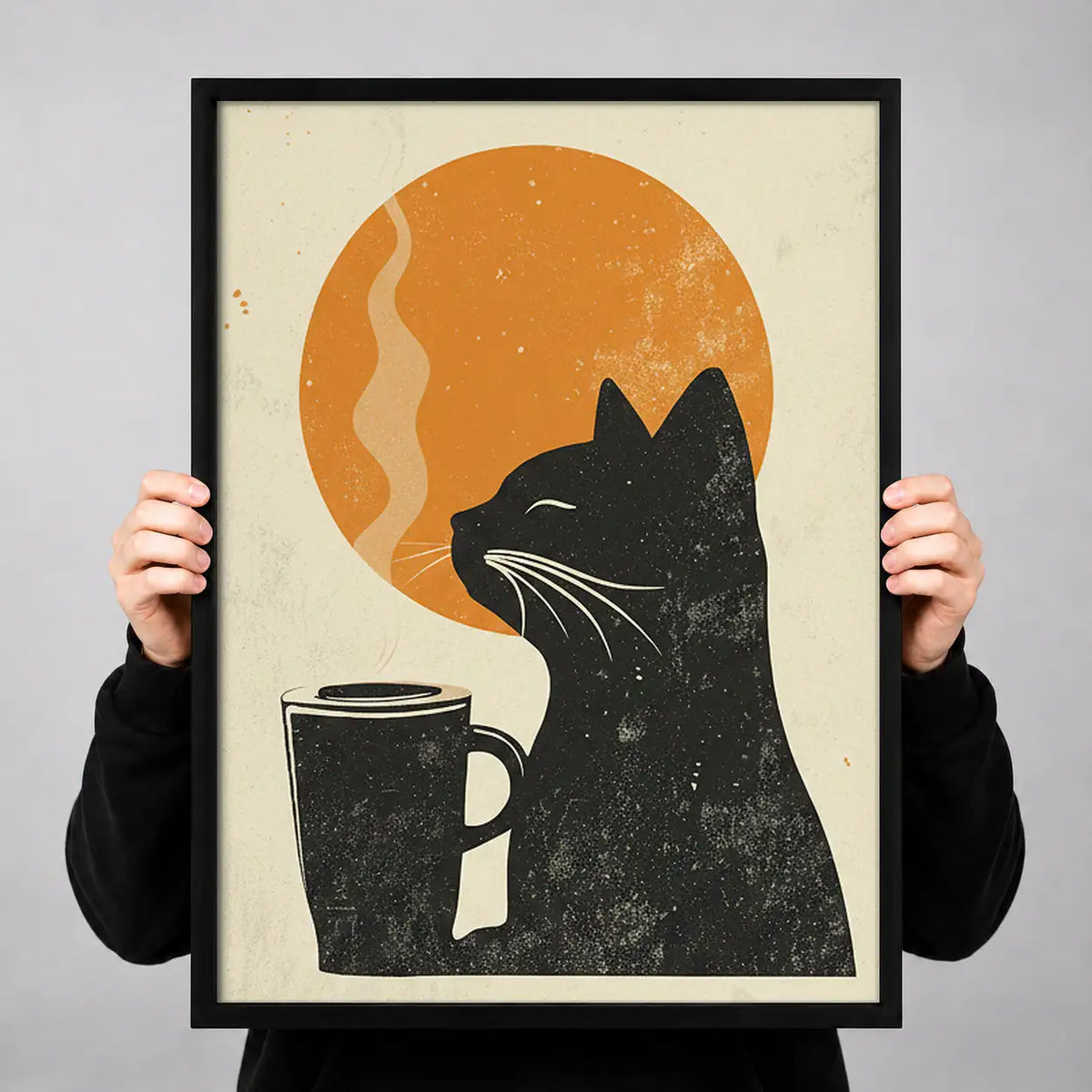 Black Cat Coffee at Sunrise Wall Art 3
