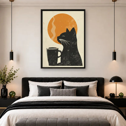 Black Cat Coffee at Sunrise Wall Art 4