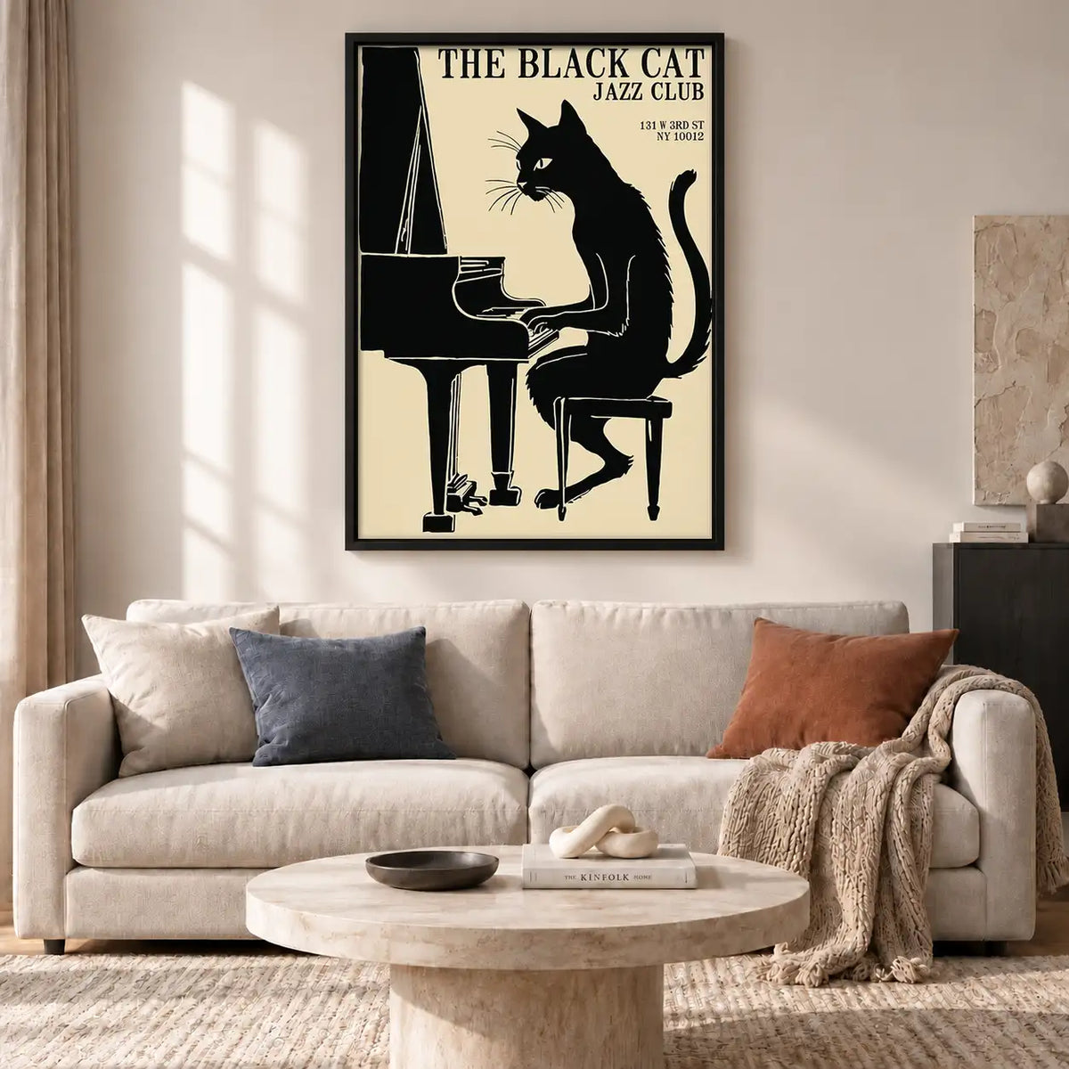 Black Cat Jazz Piano Poster Wall Art 2