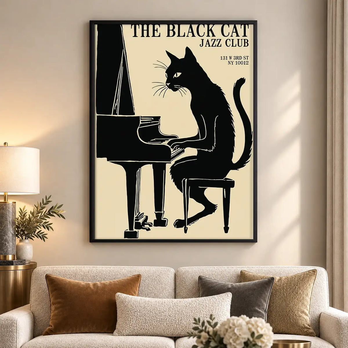 Black Cat Jazz Piano Poster Wall Art 5