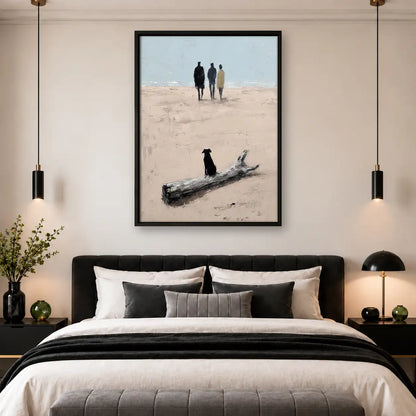 Black Cat on Quiet Beach Wall Art 4