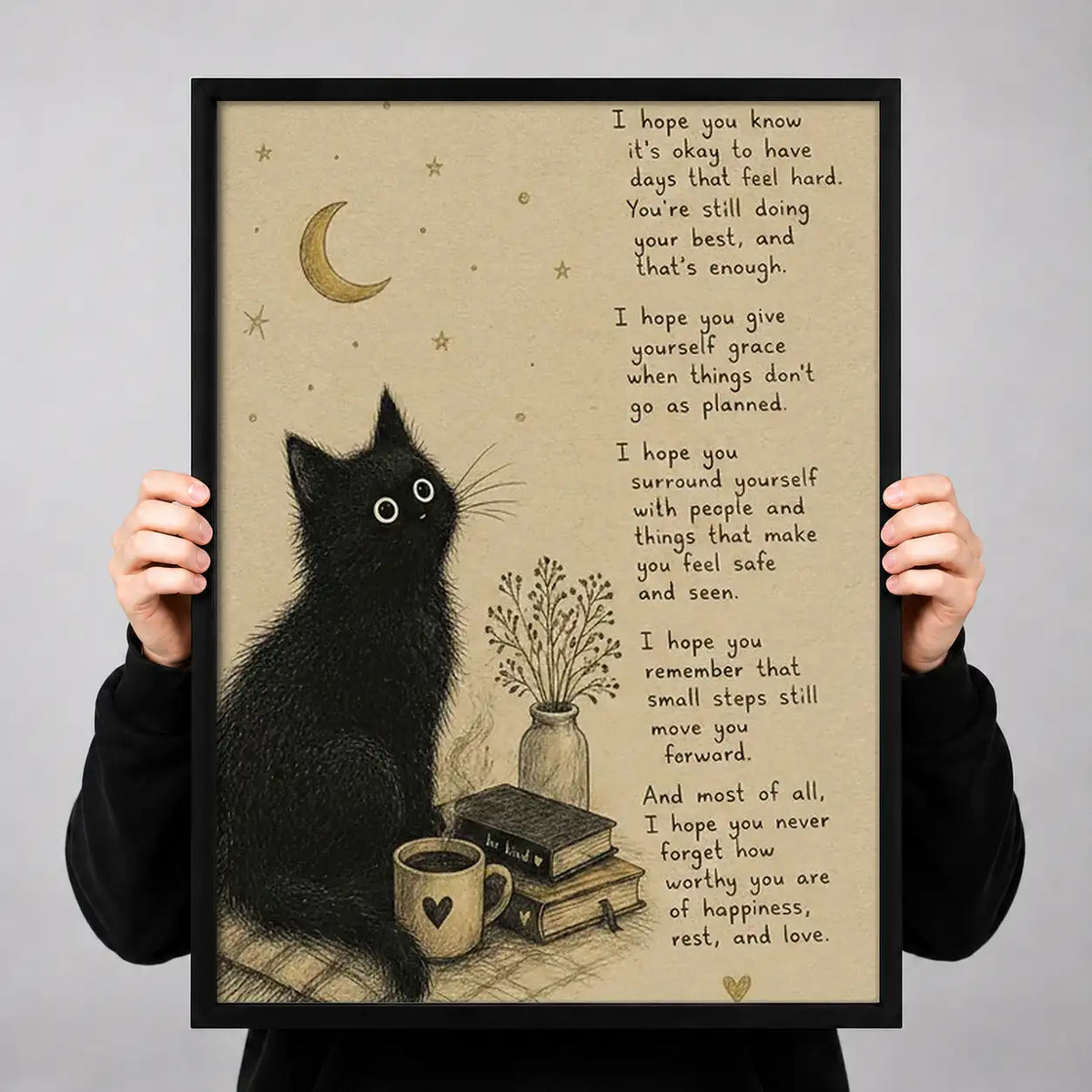 Black Cat Poetry and Books Wall Art 3
