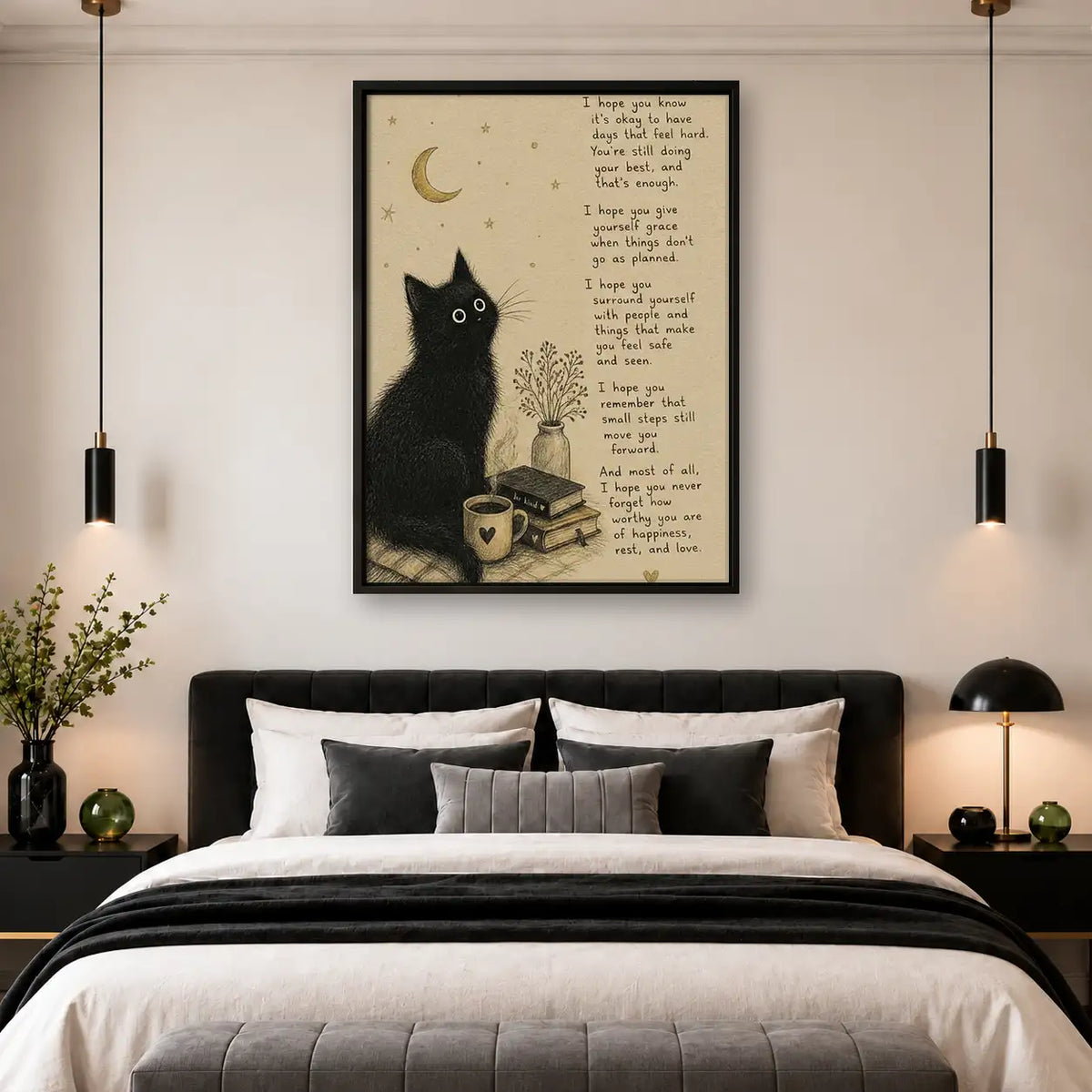 Black Cat Poetry and Books Wall Art 4