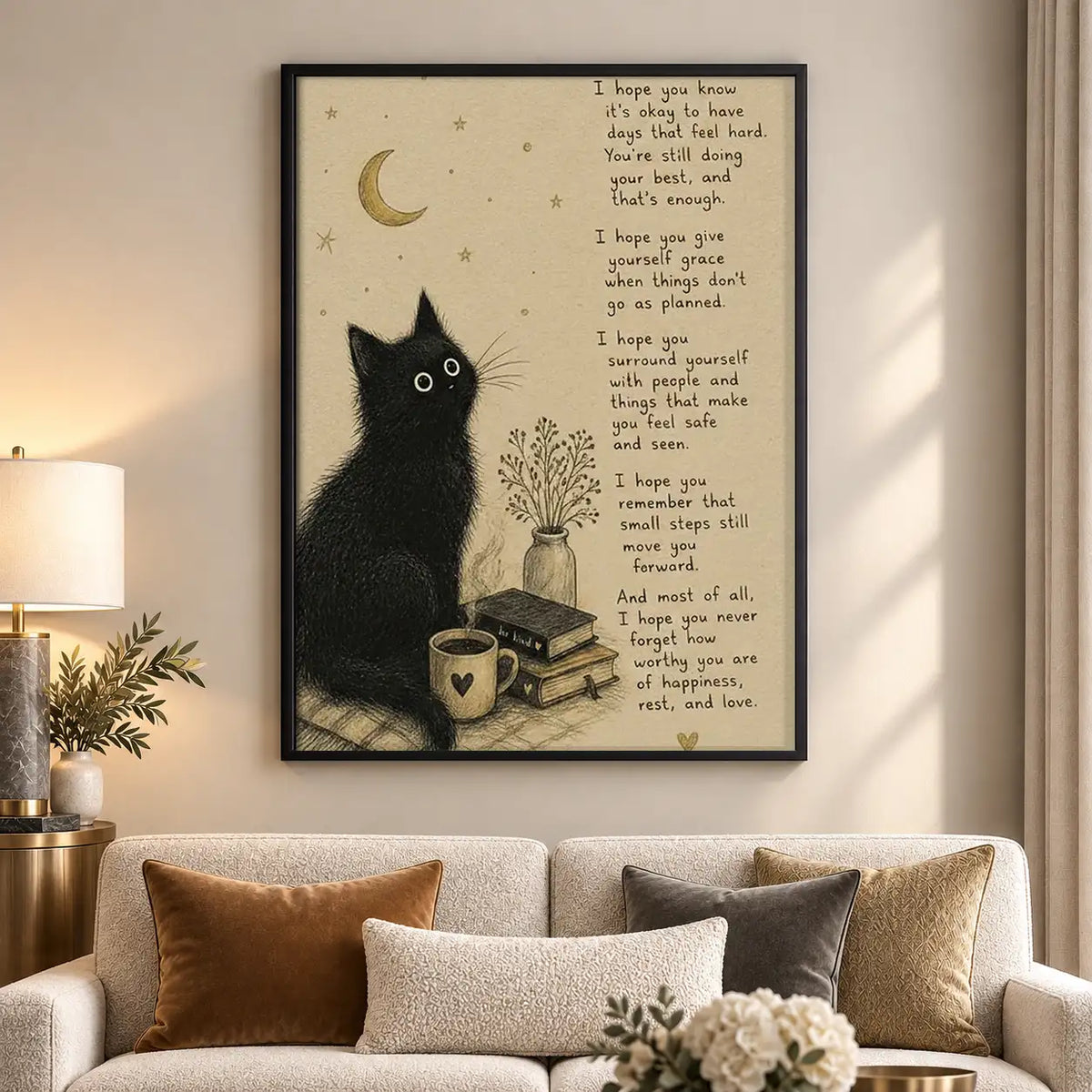 Black Cat Poetry and Books Wall Art 5