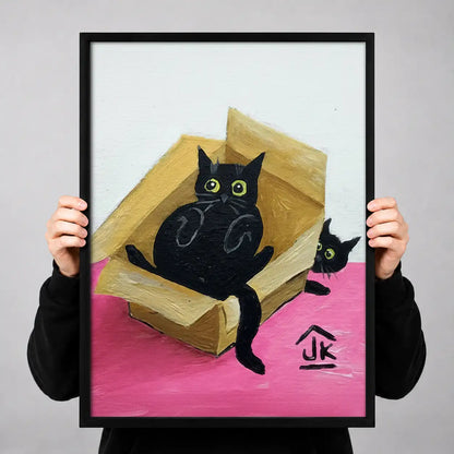Black Cat Relaxing in Pink Armchair Wall Art 3