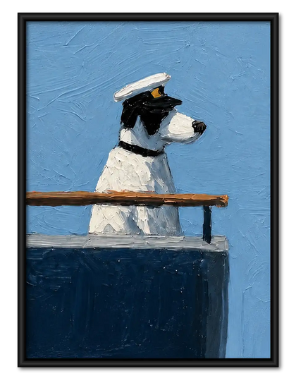 Black Cat Sailor on Deck Wall Art