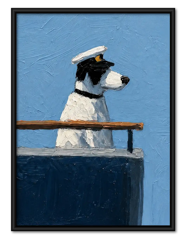 Black Cat Sailor on Deck Wall Art