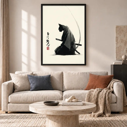 Black Cat Samurai Wall Art 2