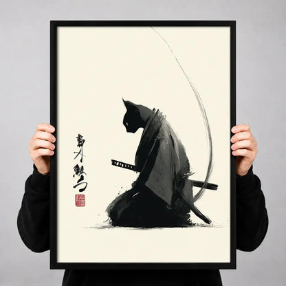 Black Cat Samurai Wall Art 3