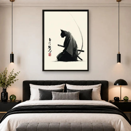 Black Cat Samurai Wall Art 4