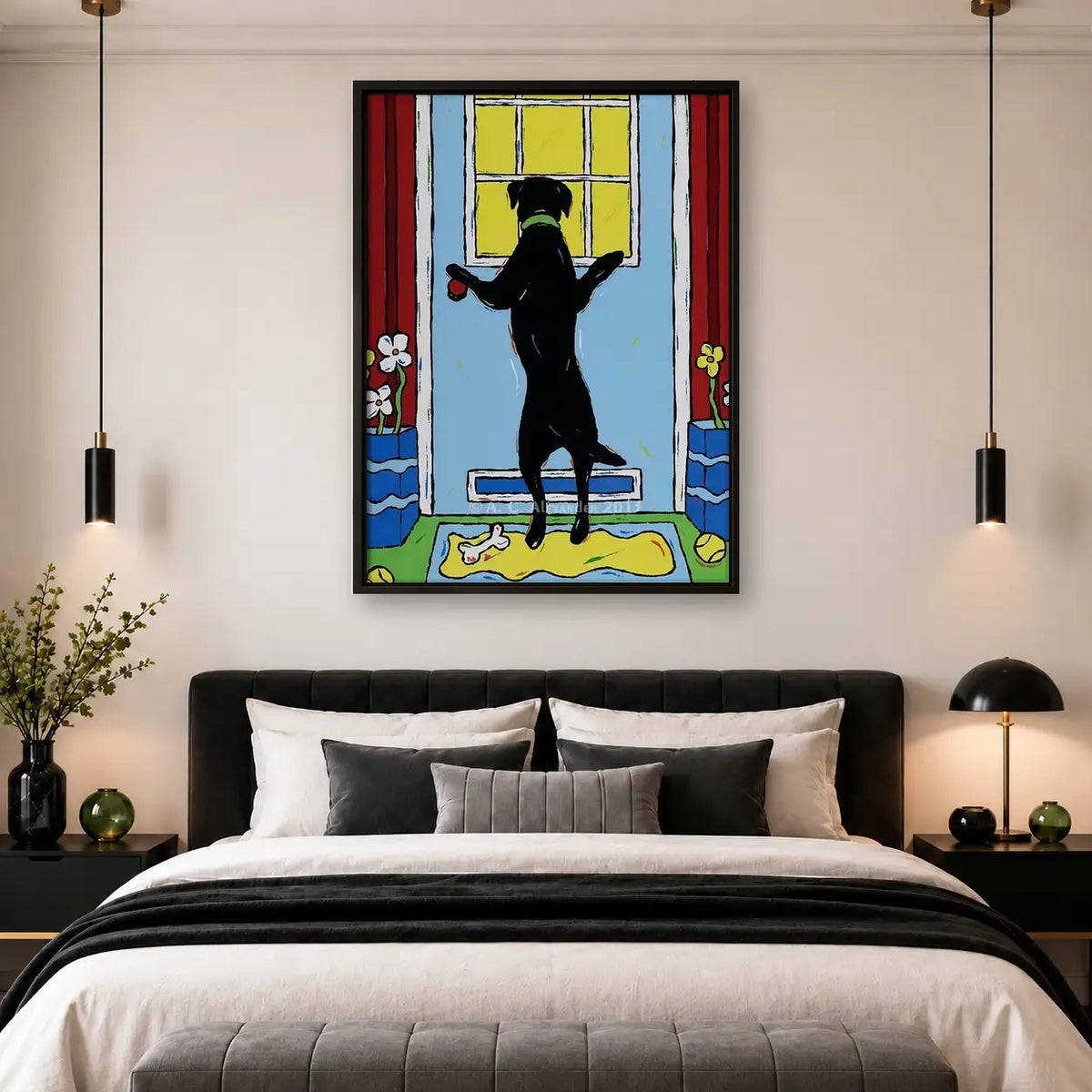 Black Cat Watching at the Window Wall Art 4