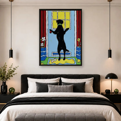 Black Cat Watching at the Window Wall Art 4