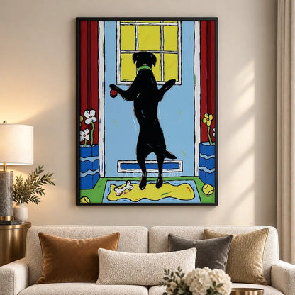 Black Cat Watching at the Window Wall Art 5