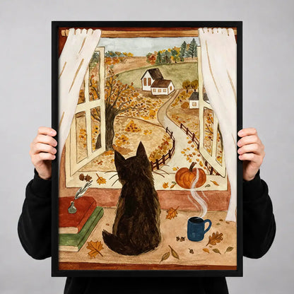 Black Cat Watching from Balcony Wall Art 3