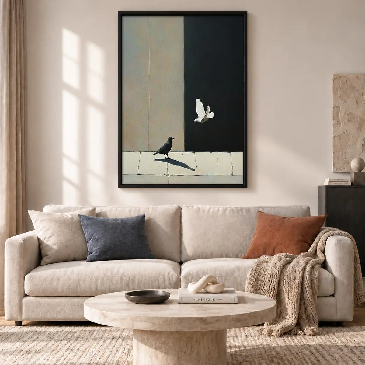 Black Cat Watching White Butterfly Wall Art 2