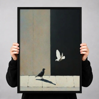 Black Cat Watching White Butterfly Wall Art 3