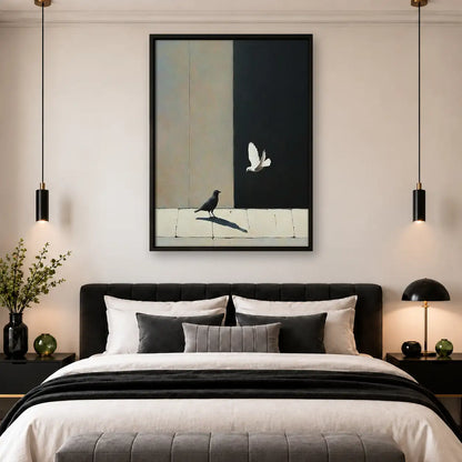 Black Cat Watching White Butterfly Wall Art 4