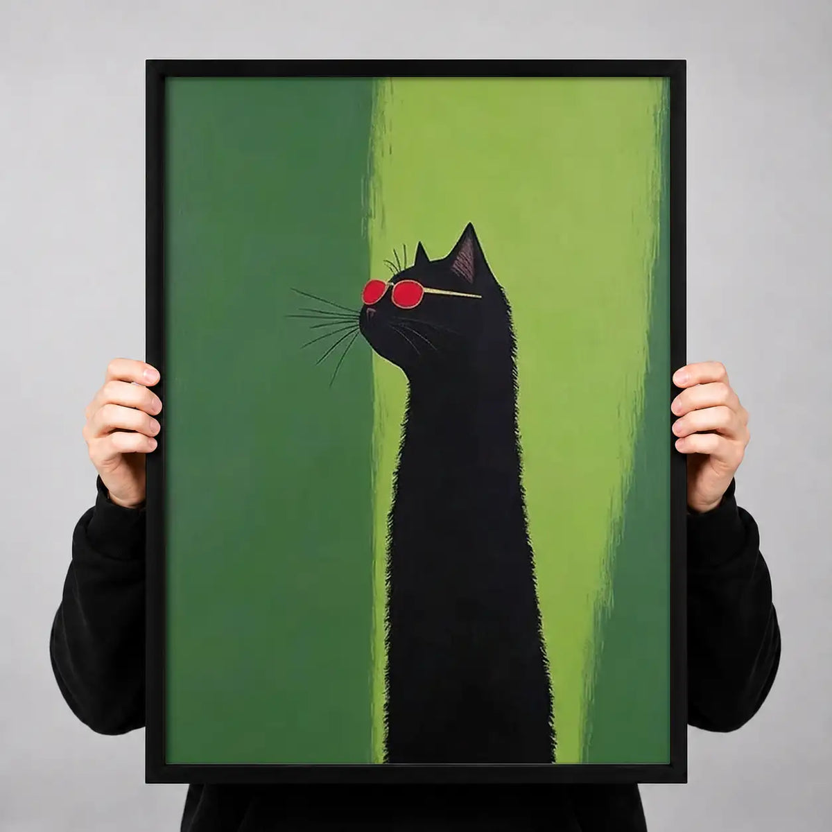 Black Cat with Red Sunglasses Wall Art 3