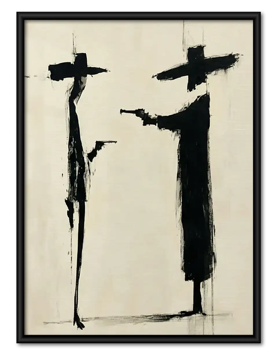 Black Crosses Minimal Abstract Wall Art 1
