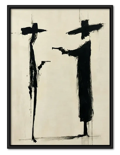 Black Crosses Minimal Abstract Wall Art