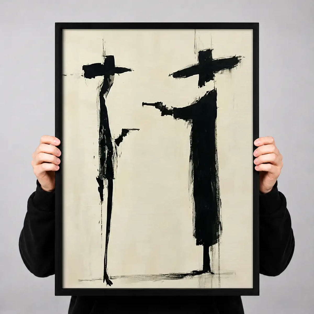 Black Crosses Minimal Abstract Wall Art 3