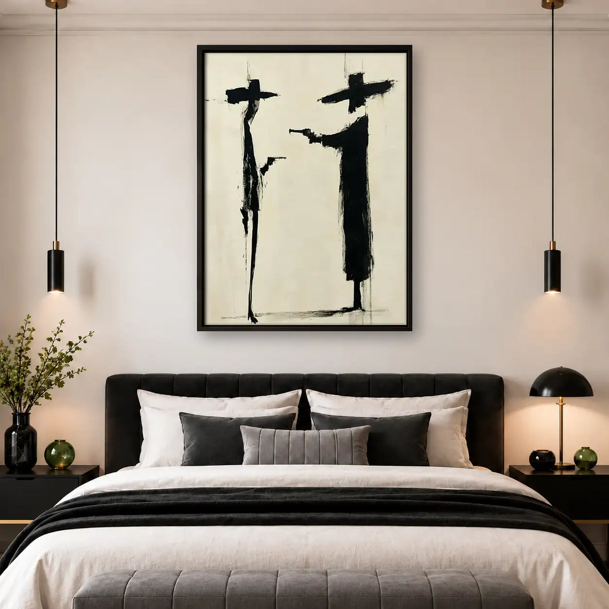 Black Crosses Minimal Abstract Wall Art 4